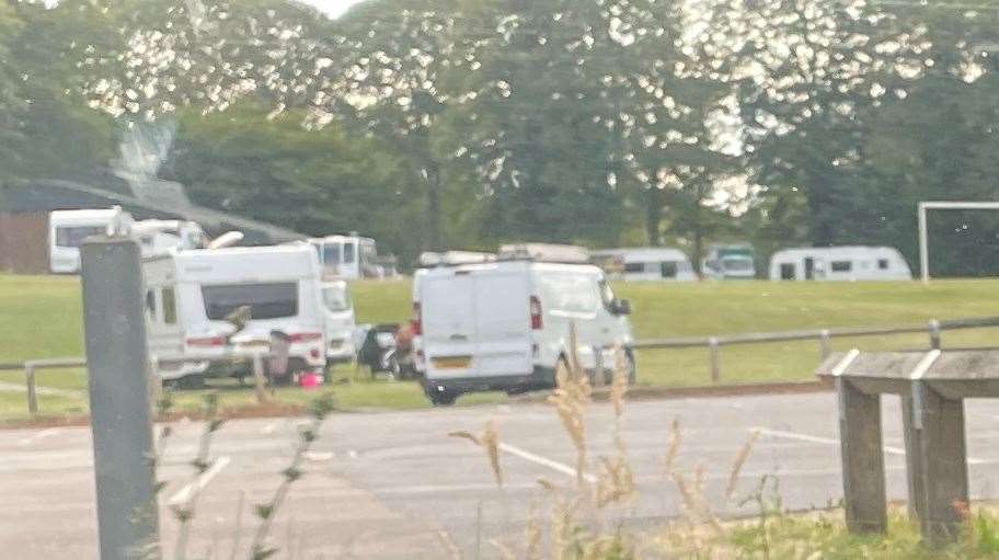 Travellers have been spotted pitching up at Luton Rec in Ash Tree Lane, Chatham