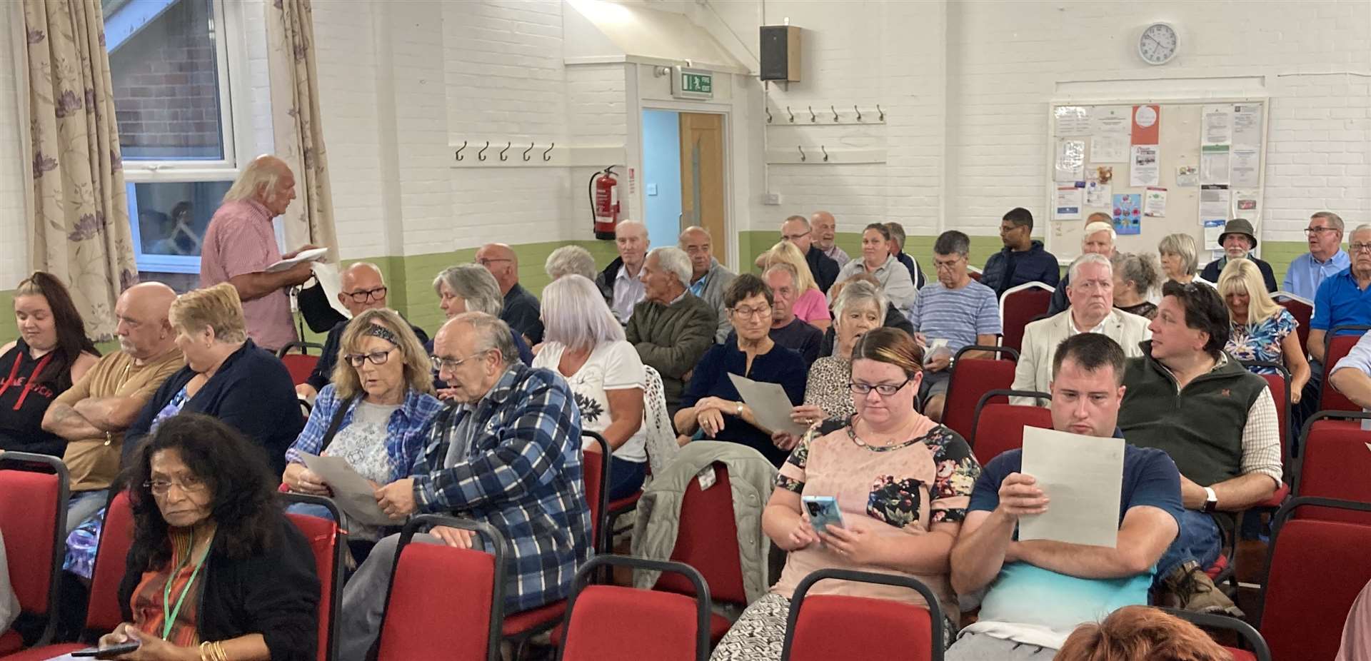 Eastchurch village hall filling up for Tuesday's meeting about cliff tipping. Picture: John Nurden