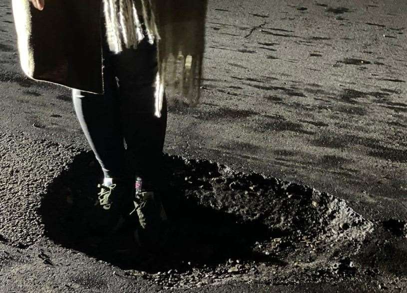 Big enough to stand in...a pothole on Kent's roads