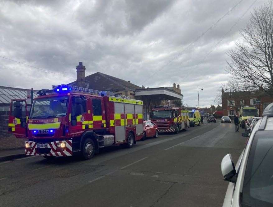 Emergency services are at Faversham railway station