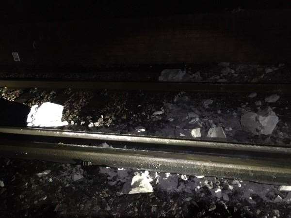Rocks on the line are causing delays and cancellations