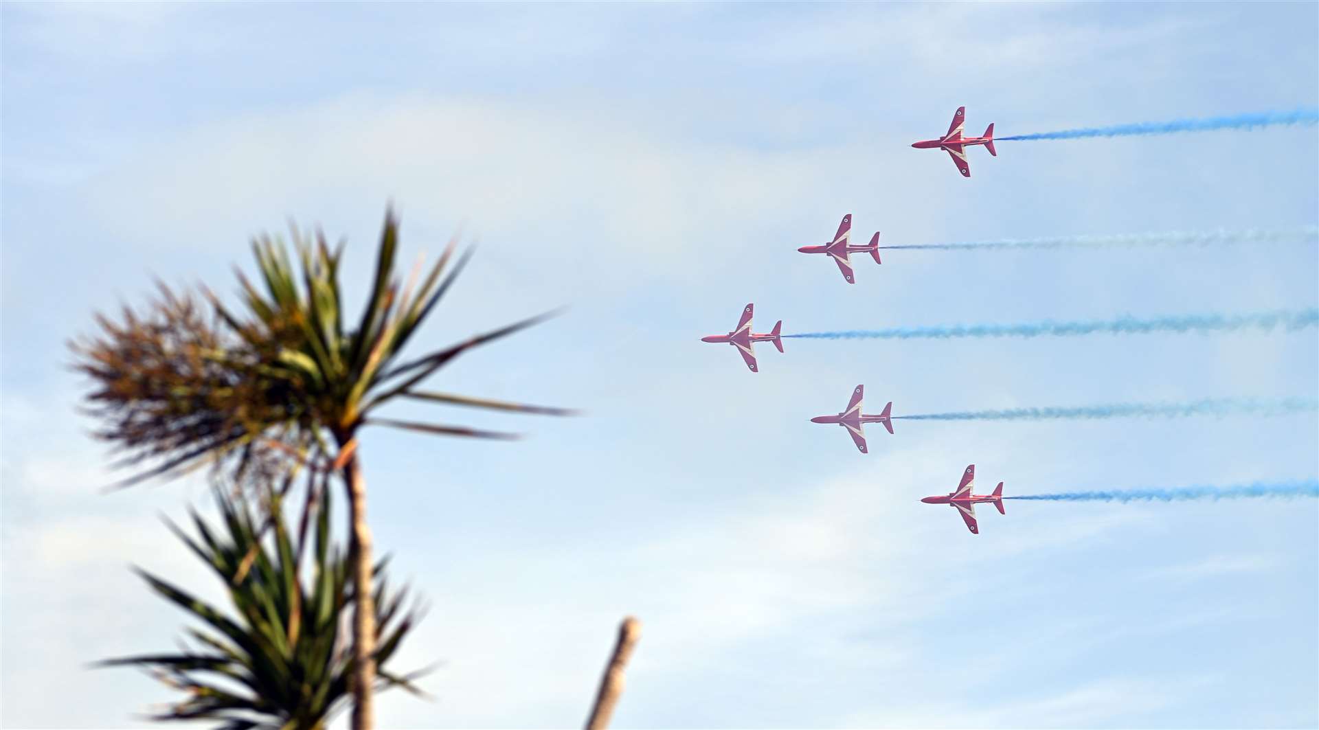 Red Arrows display team in action over Folkestone last summer. Picture: Barry Goodwin