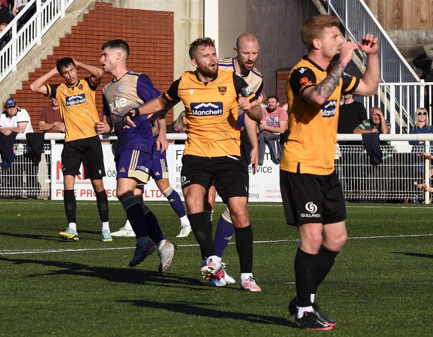 A chance goes begging for Regan Booty during Maidstone's draw with FC Halifax. Picture: Steve Terrell