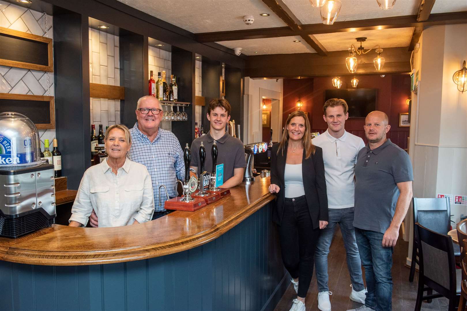 (From left) Dilys and David Clack, Freddy, Nicola, Billy and Chris Tume. Picture: Star Pubs & Bars