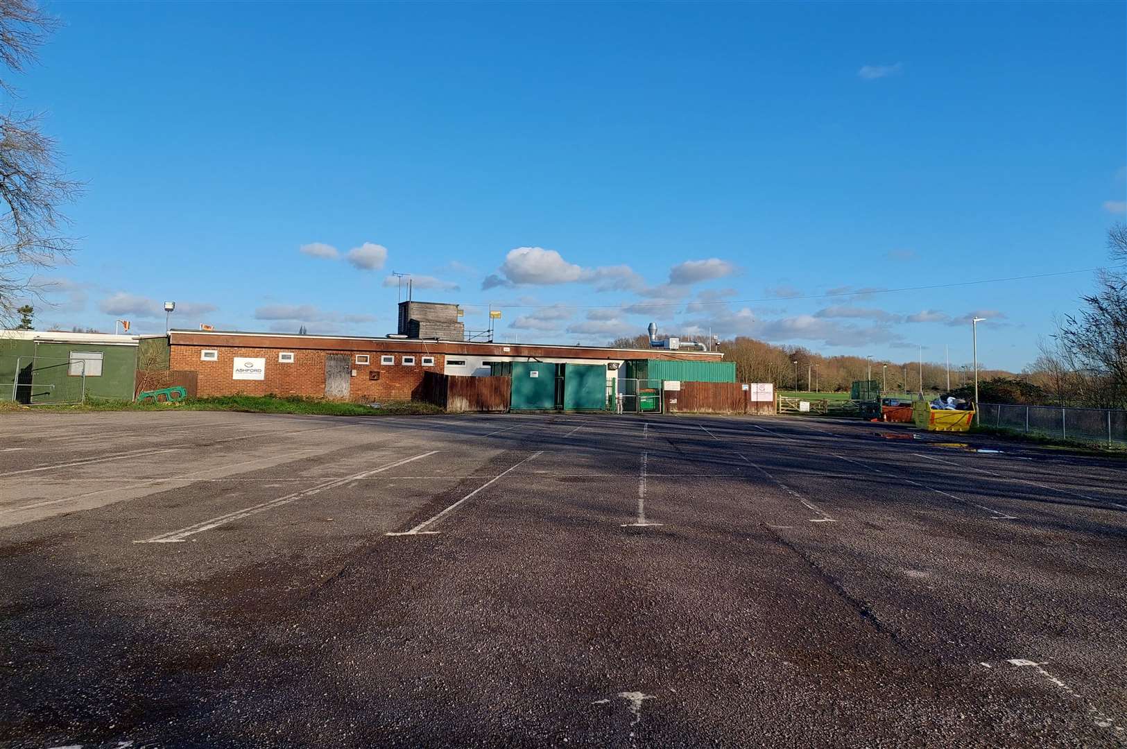 The existing Ashford Rugby Club car park