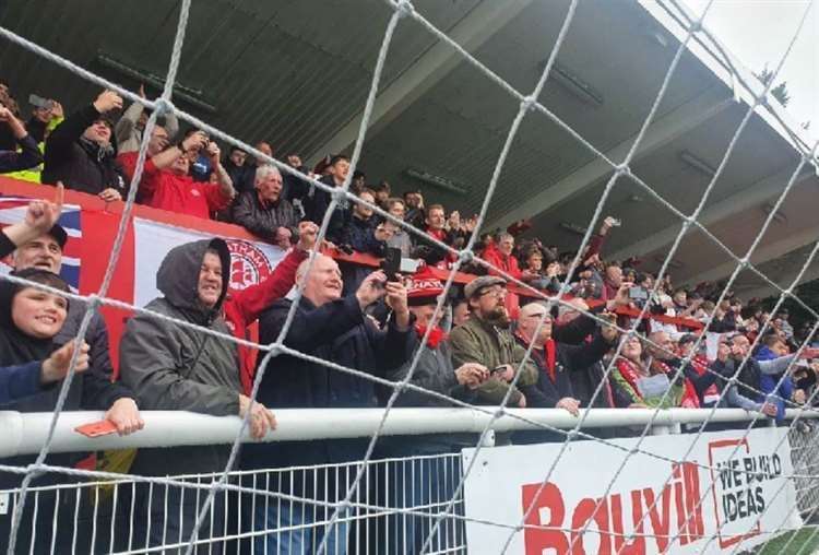 Chatham Town fans at the Bauvill Stadium
