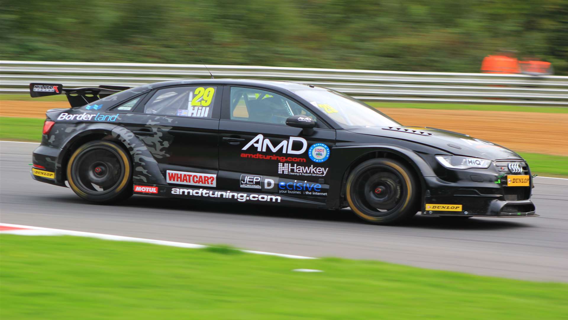Hill handled this AmD Tuning Audi S3 at Brands Hatch in October. Picture: Joe Wright