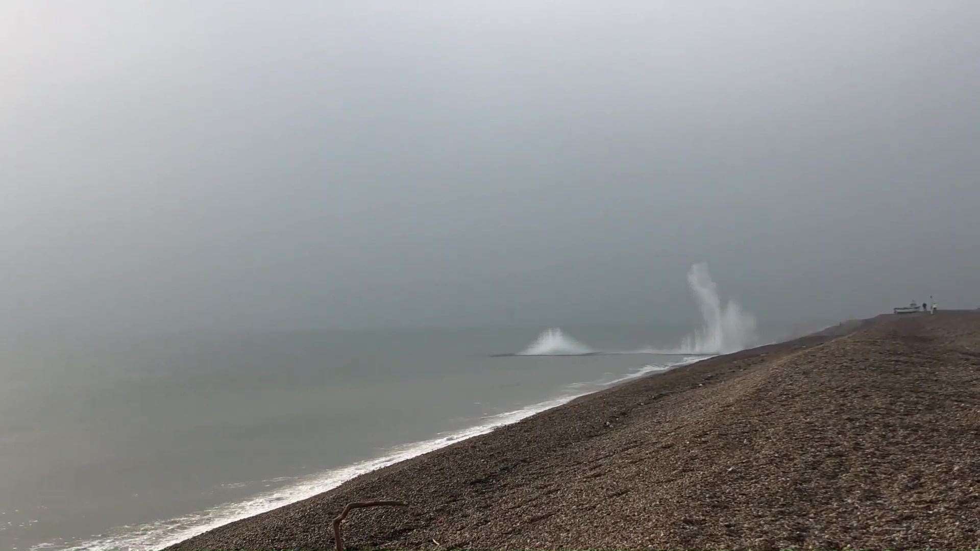 A bomb was detonated in the sea off Dungeness