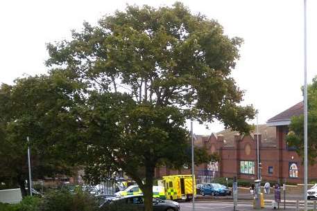 Shellons Street car park is taped off by the emergency services. Picture: @Kent_999s