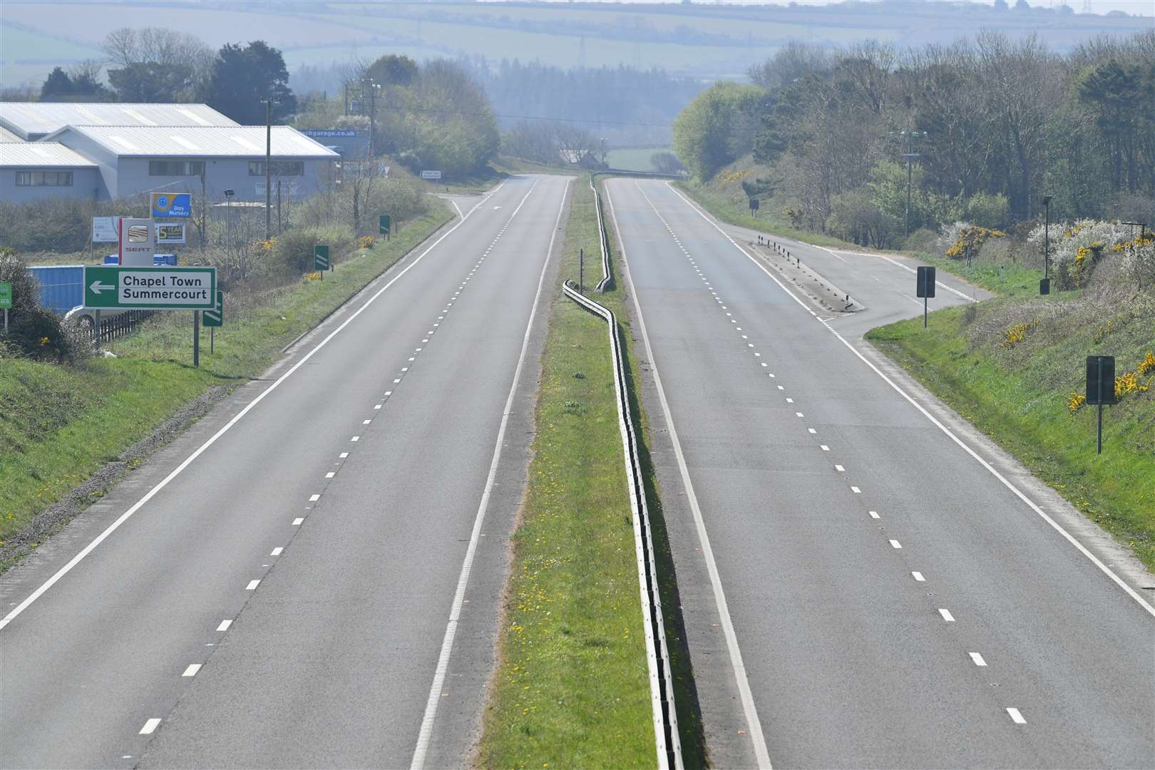 Unusually quiet north and southbound carriages on the A30 in Cornwall during the Easter bank holiday weekend (Ben Birchall/PA)