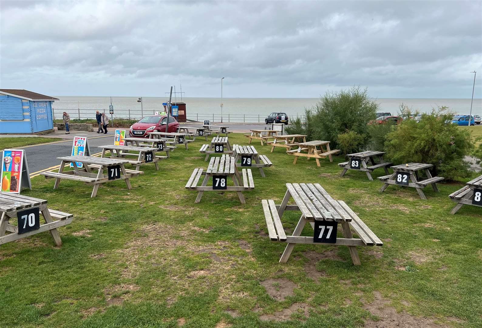 The sea is a mere matter of metres away - with a lovely outdoor spot for dining and drinks