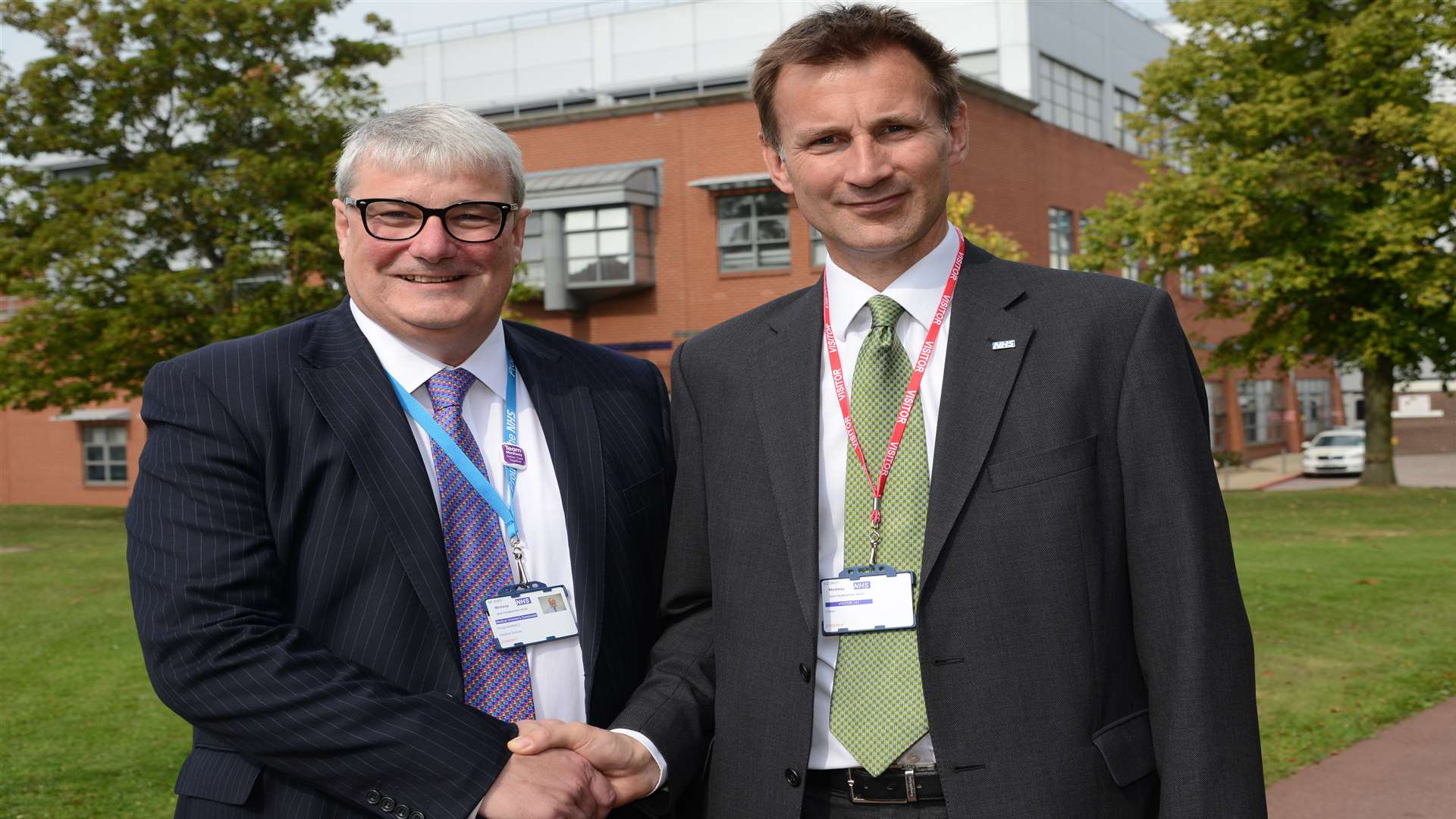 Chief Executive Dr Phil Barnes with Health Secretary Jeremy Hunt Medway Maritime Hospital Picture: Gary Browne