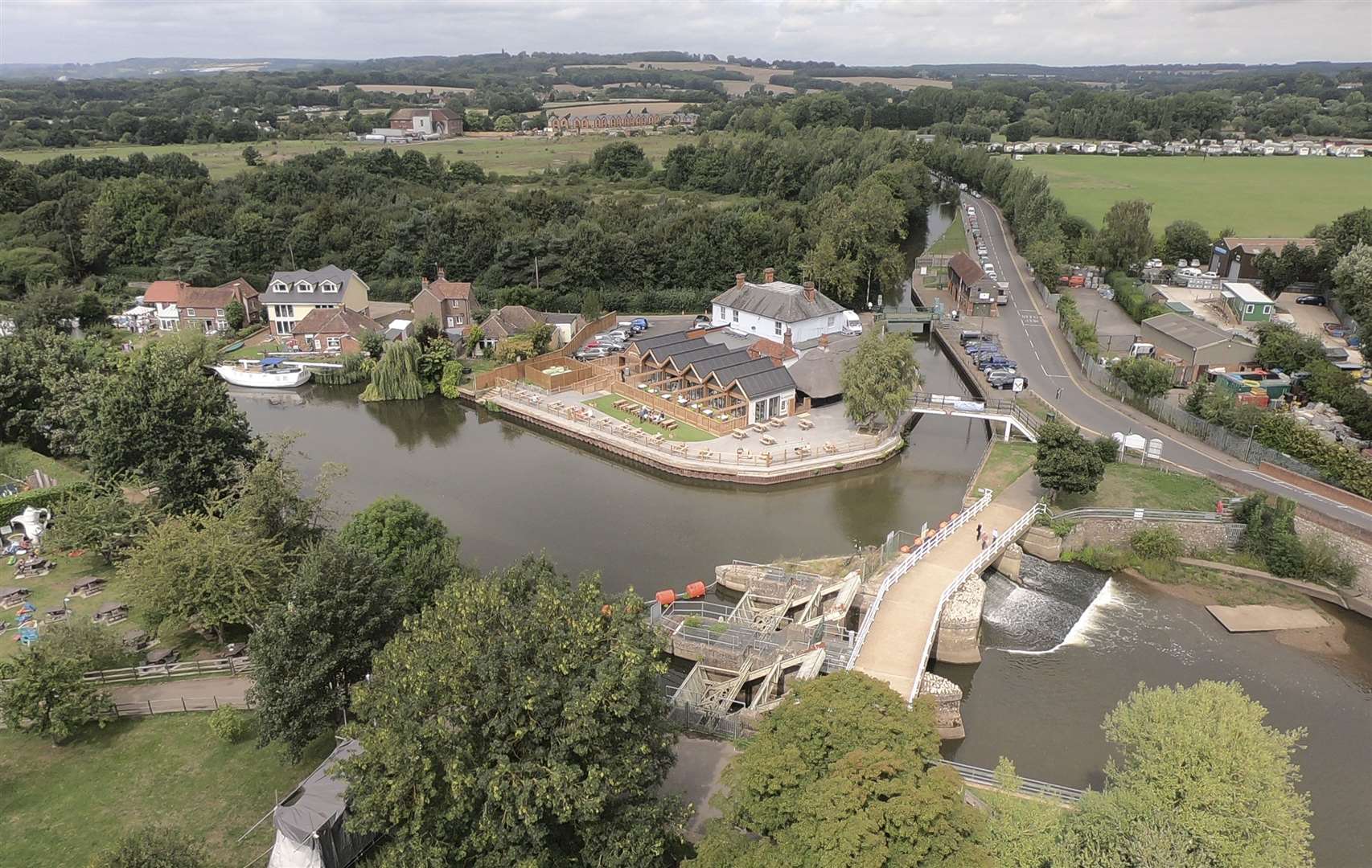 The Boathouse in Yalding as seen from above. Picture: Shepherd Neame
