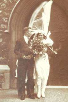 The marriage at St Margarets Church, Plumstead on July 18 1936 of Lionel Buxton, now aged 99 and his wife Ellen Buxton, aged 100.