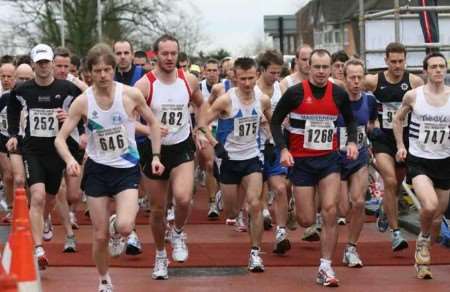 The start of the race in St John's Road in Tunbridge Wells. Picture: MATTHEW WALKER