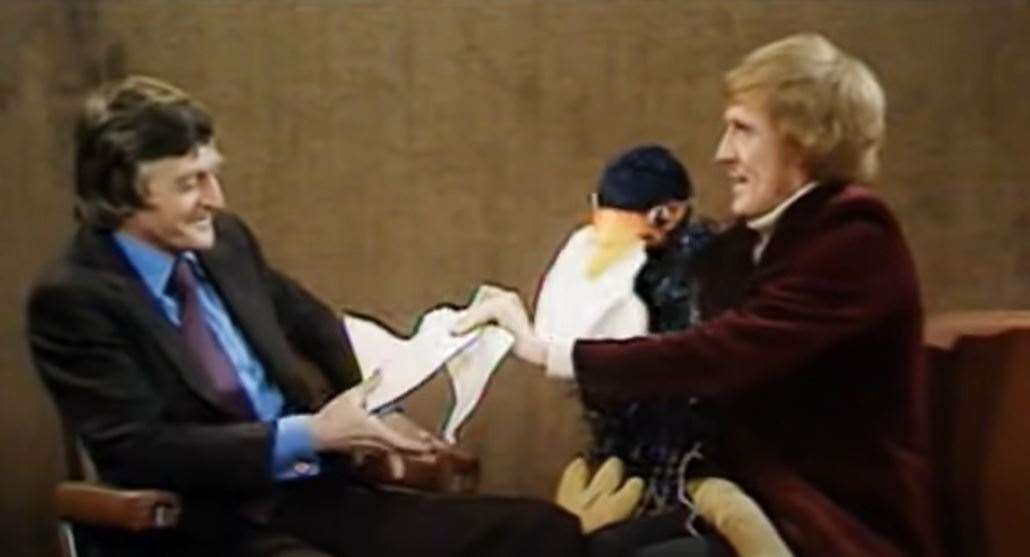 Michael Parkinson met his match when he invited Rod Hull and Emu onto his BBC chat show in 1976 and the bird tore up his script