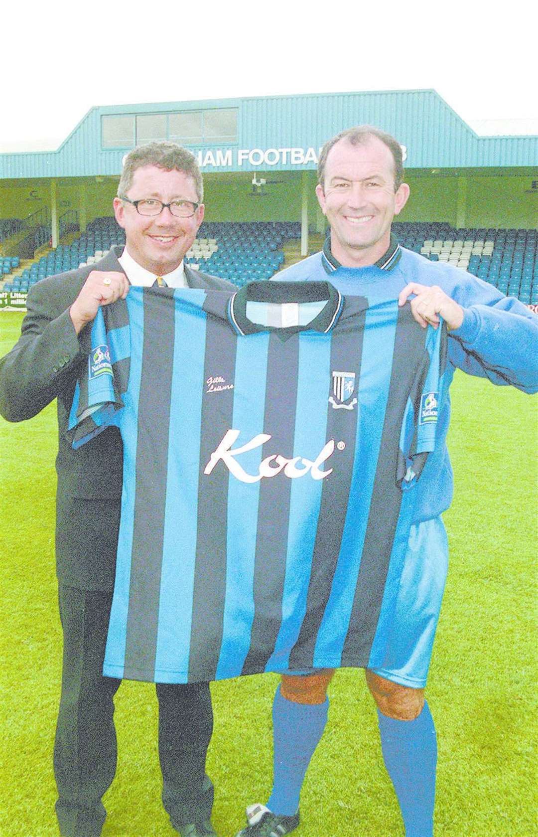 Paul Scally with his first manager at Gills, Tony Pulis