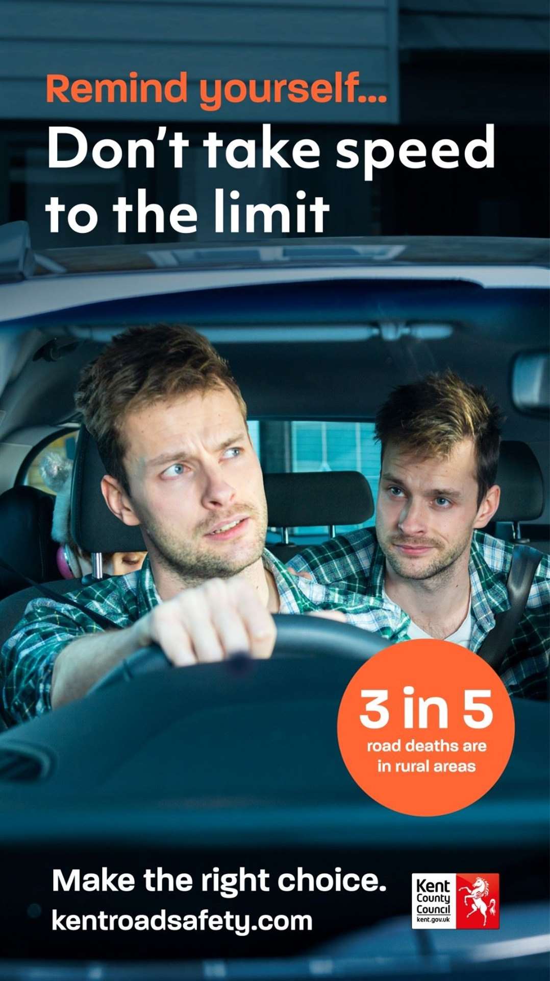 KCC's Speed Limit campaign will focus on a driver’s conscience sitting in the back seat.