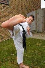 Brady Smith, eight. One of the youngest black belts in the country.