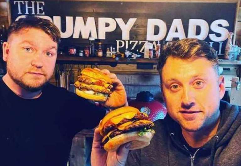 Mike Sproston, left, and Chris Pickup created The Grumpy Dads Grill. Picture: The Grumpy Dads Grill