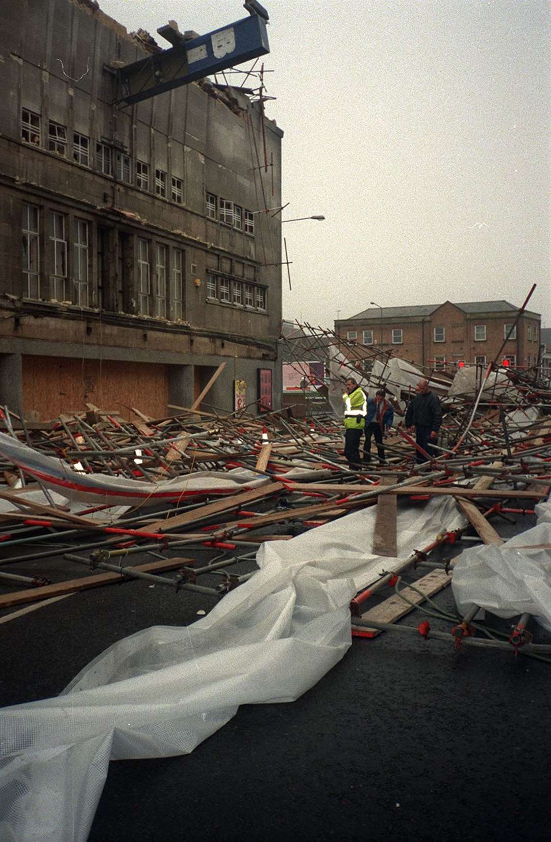 As if trial by fire wasn't enough for the old bingo hall, a massive scaffolding collapse finally consigned the historic building to demolition just two months after the fire in 1998