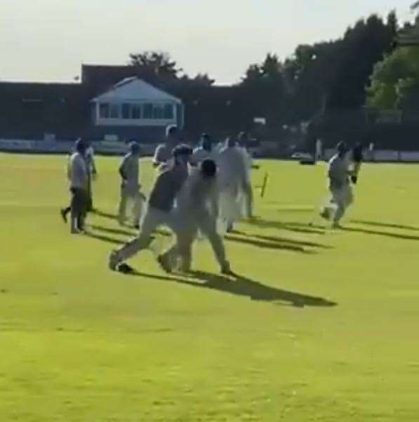 A fight broke out at the end of a six-team charity cricket tournament at Mote Park Cricket Club in Maidstone