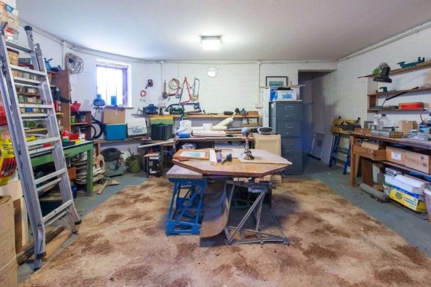 The workshop is the perfect place for hobbies, crafts or working from home. Picture: Woodward and Bishopp