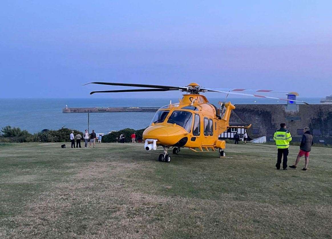 Emergency services were called near Warren Country Park, Folkestone after reports a woman had fallen down a cliff