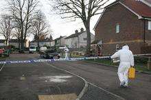 The cordoned-off scene of the shooting in Quarry Road, Maidstone