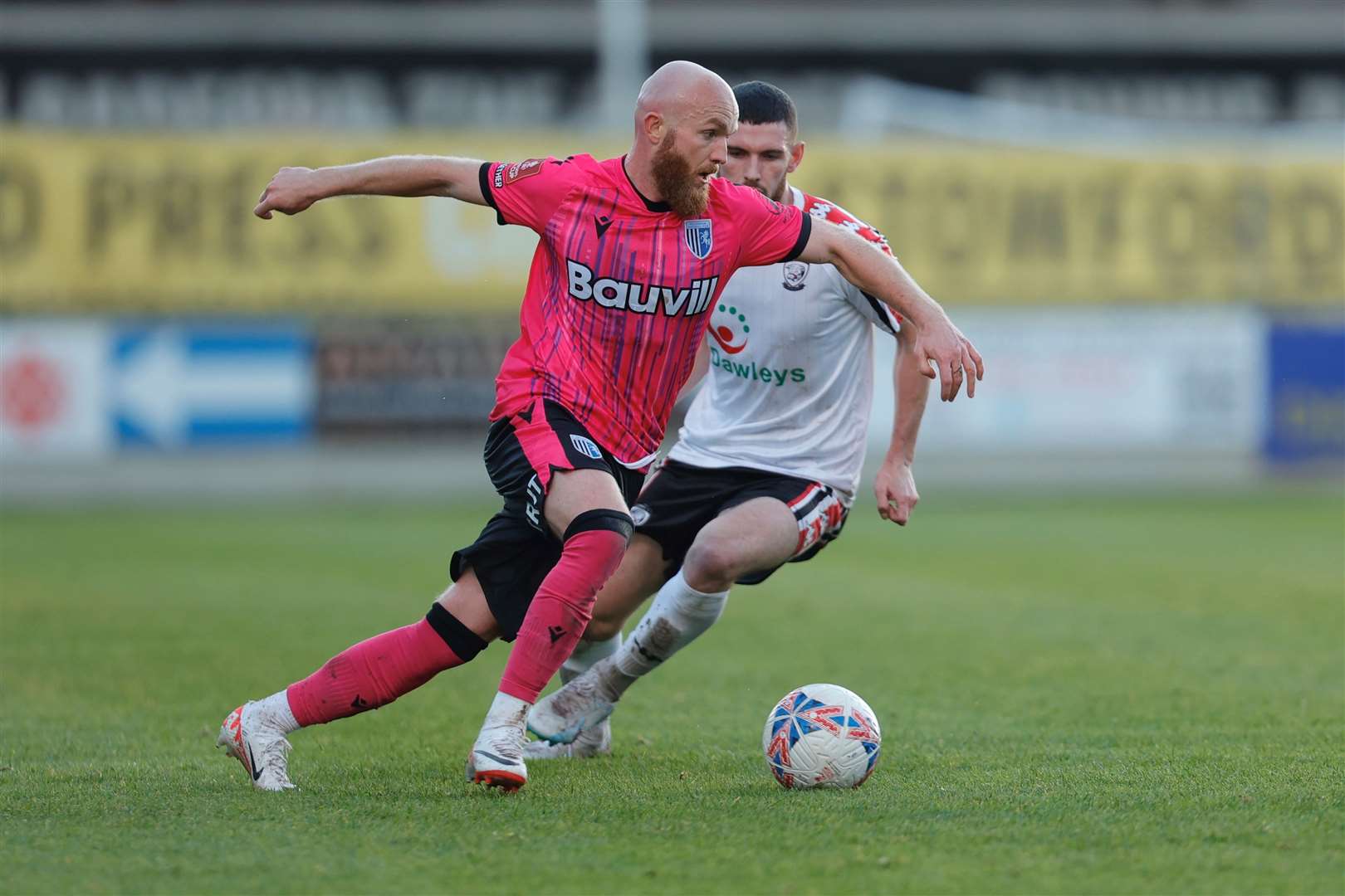 Jonny Williams on the ball for the Gills at Hereford last Saturday Picture: @Julian_KPI