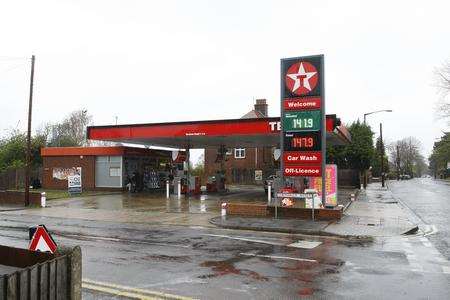 The Texaco garage in Maidstone Road, Chatham, where murder suspect Danai Muhammadi is said to have filled a fuel container