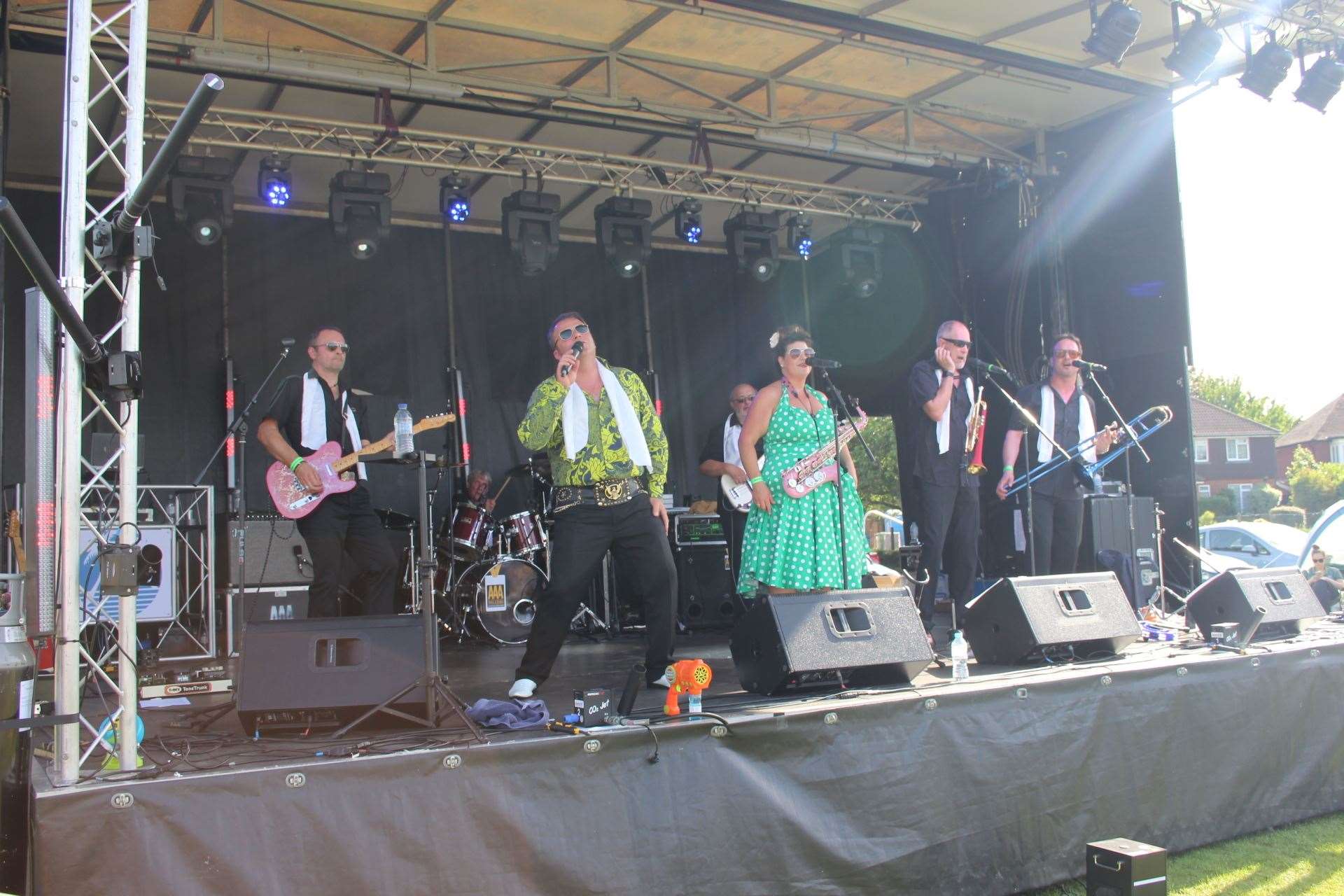 Taking Care of Vegas at Party in the Park at Sittingbourne on Saturday last year. They are booked at Blue Town's Criterion Theatre later this year. Picture: John Nurden