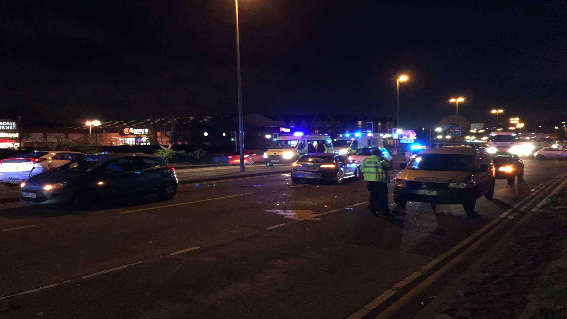 The crash happened next to the Fremlin Walk shopping centre car park on the A229 Fairmeadow and left debris strewn across the road on Wednesday, November 30