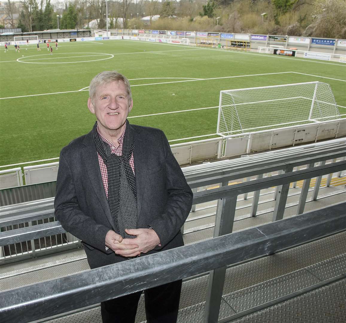 Maidstone co-owner Terry Casey wants to develop the west side of the Gallagher Stadium, pictured in the background, but council demands are causing problems Picture: Andy Payton