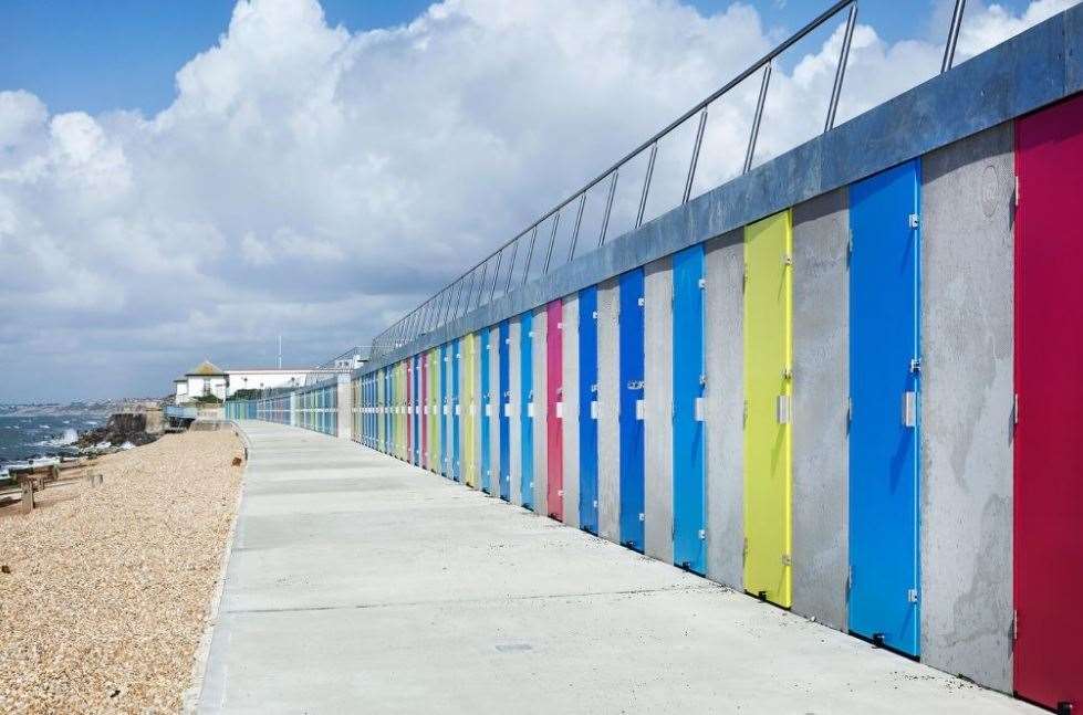 Concrete beach huts at Milford-on-Sea, Hampshire. Picture: Martin Gardner at www.martingardner.com for Snug Architects