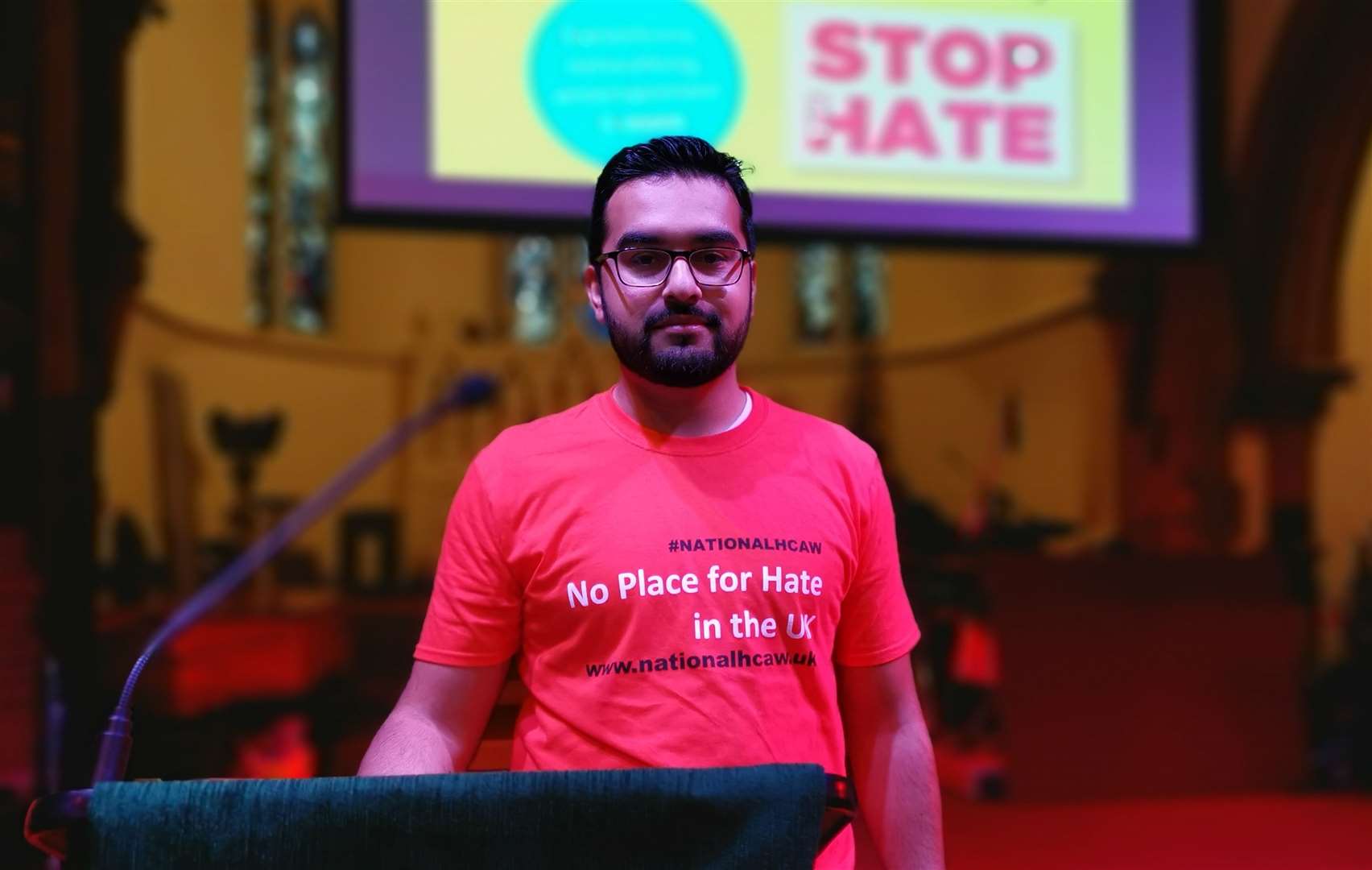 Mr Khan at an anti-hate crime community event last year