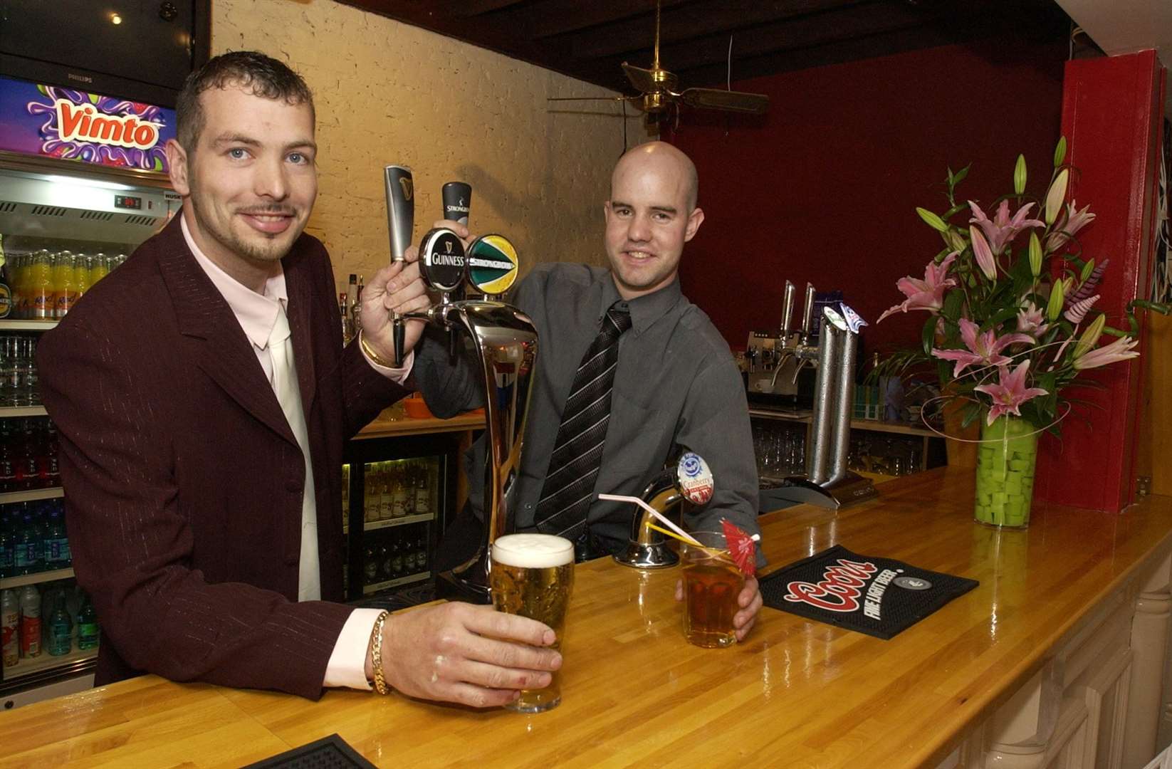 Keith Holbrook and Nathan Sutton pictured in June 2006 when The Funky Monkey opened in Bench Street, Dover