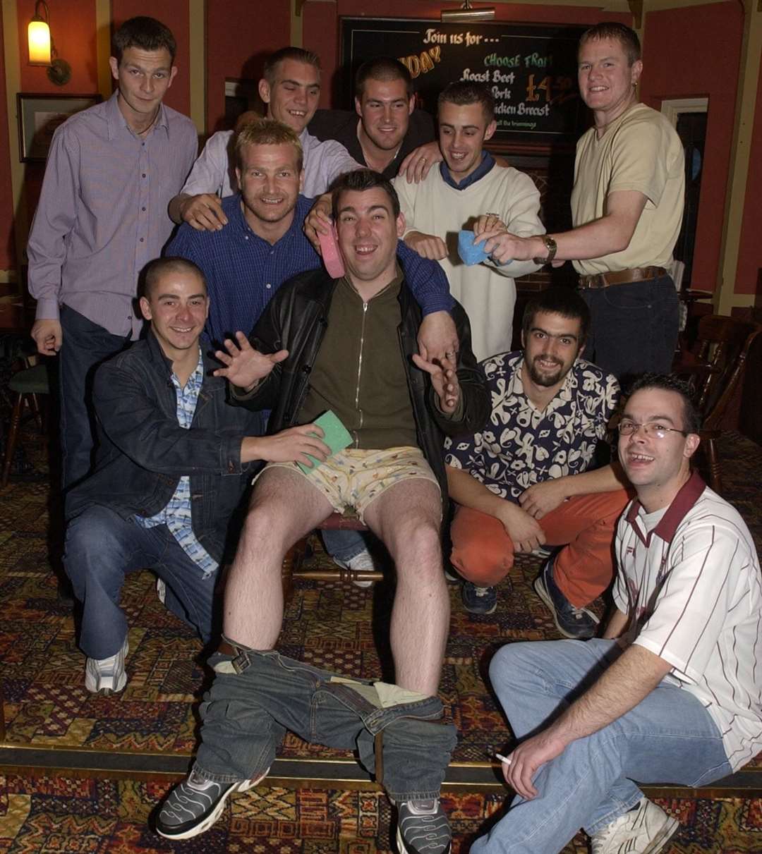 A punter gets ready for a leg shave at a charity night at The Black Bull pub in Folkestone in October 2002. The Black Bull is still going but is now part of the Hungry Horse chain. Picture: Dave Downey