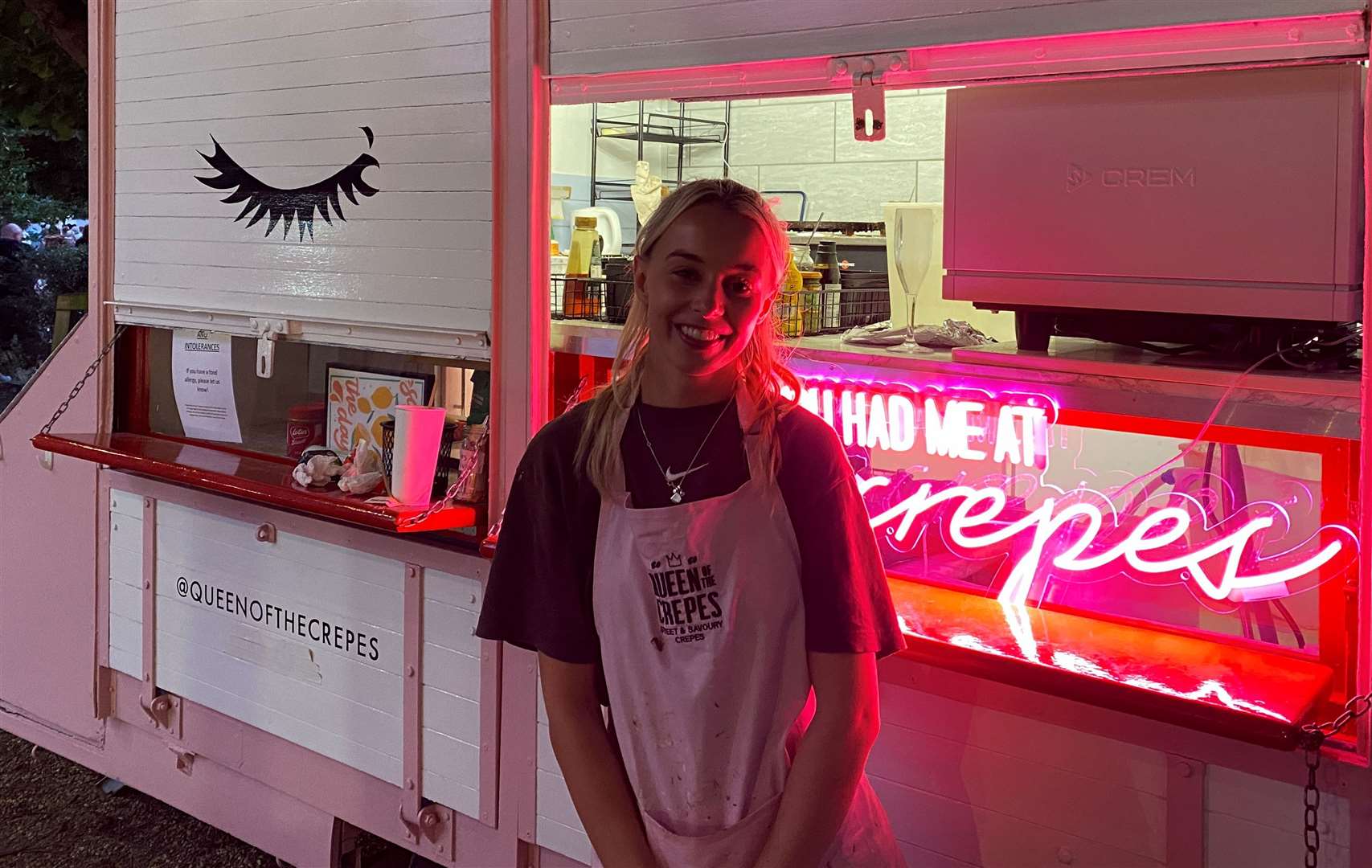 Queen of the Crepes herself, Eve Steere, said her pink food truck brought in around £2,500 at the Smoked & Uncut Festival in Bridge, near Canterbury