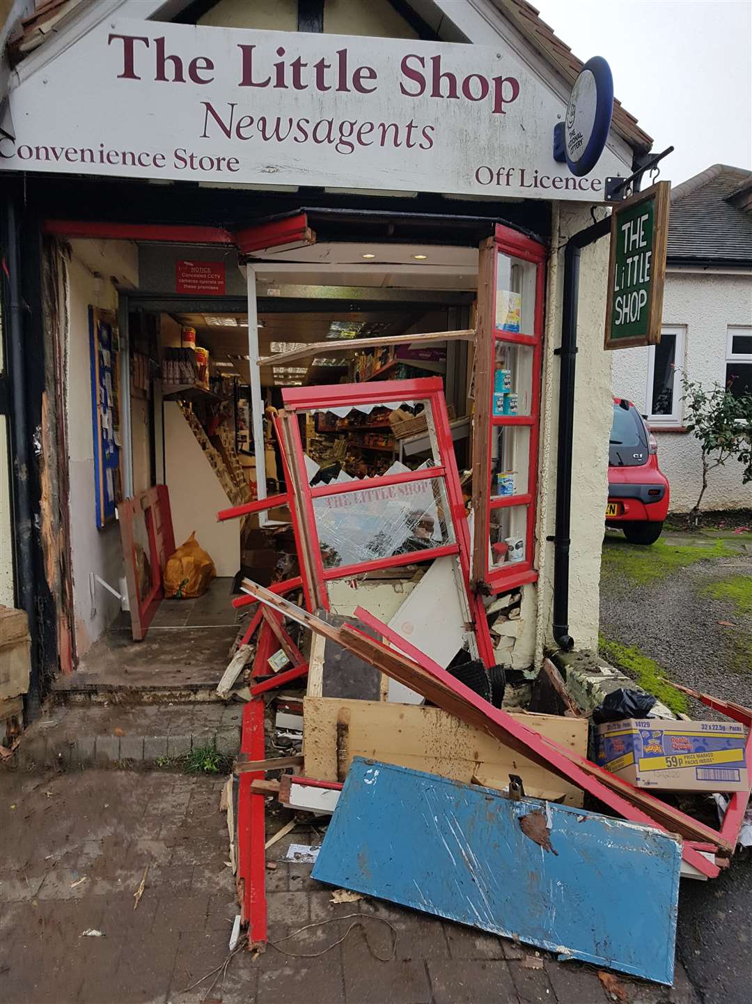 The Little Shop, in Sole Street, Cobham, Gravesend, was ram-raided last night (19877482)