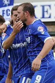 Gillingham strikers Danny Kedwell and Cody McDonald have been praised by boss Martin Allen. Picture: Barry Goodwin