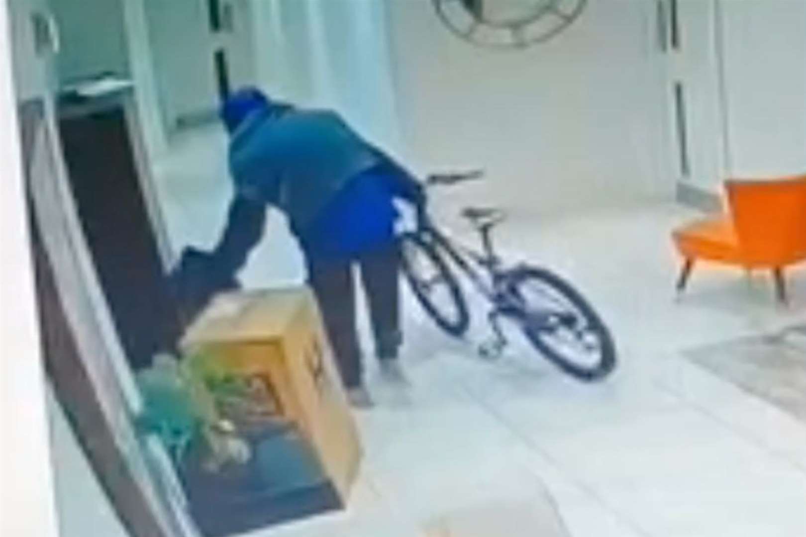 The man returned a second time to steal another parcel