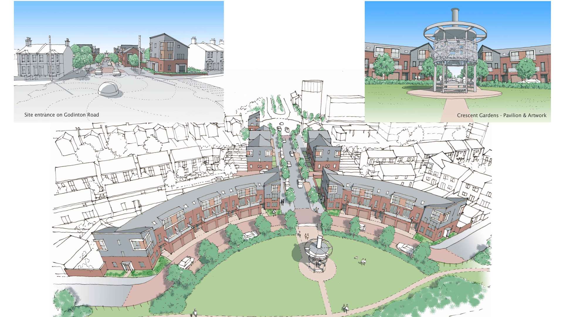 Artist impressions show what the new housing development could look like