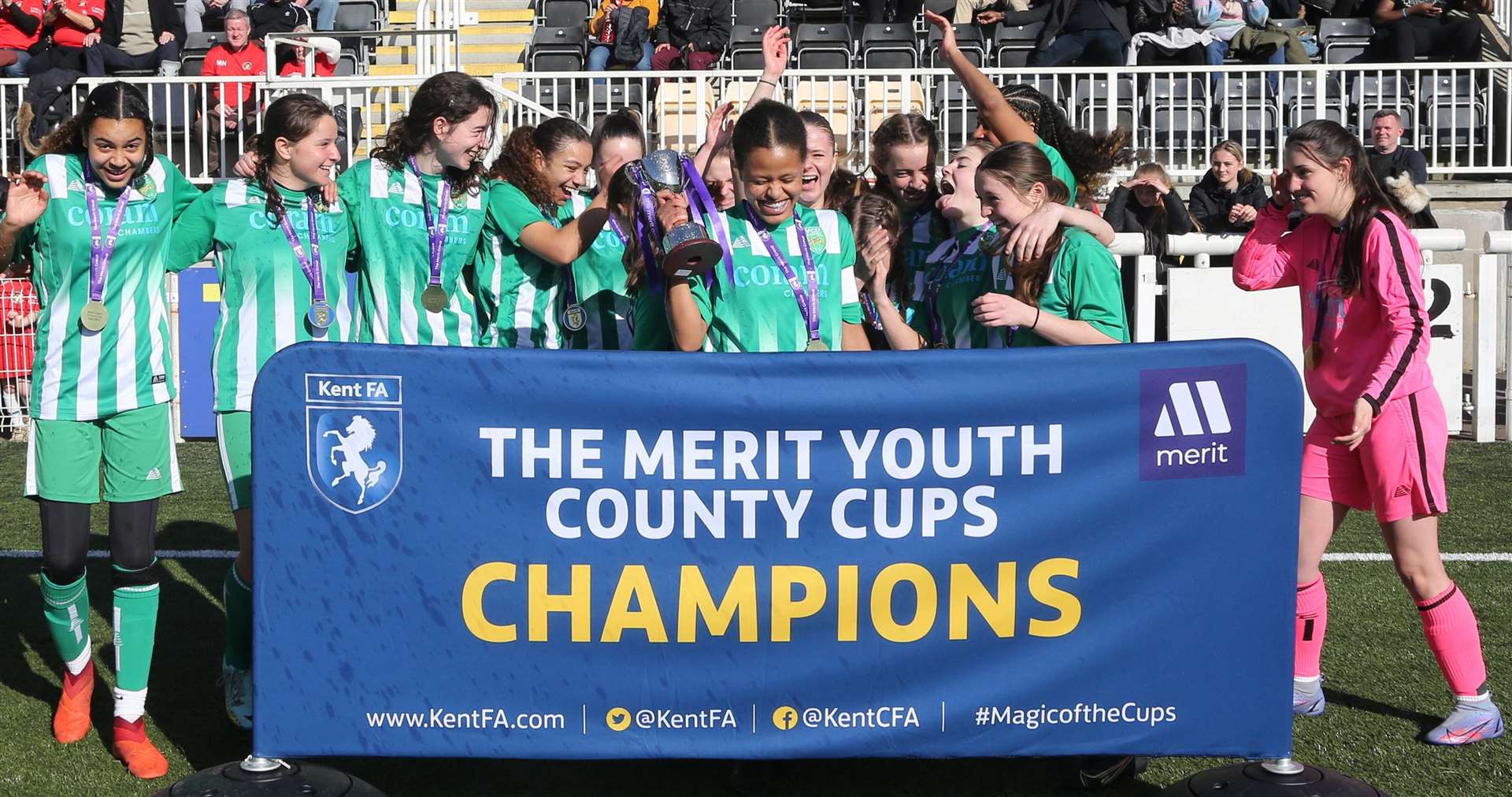 VCD Athletic. Kent Merit Under-15 girls cup final: Ebbsfleet United (red) v VCD Athletic. Picture: PSP Images (63333682)