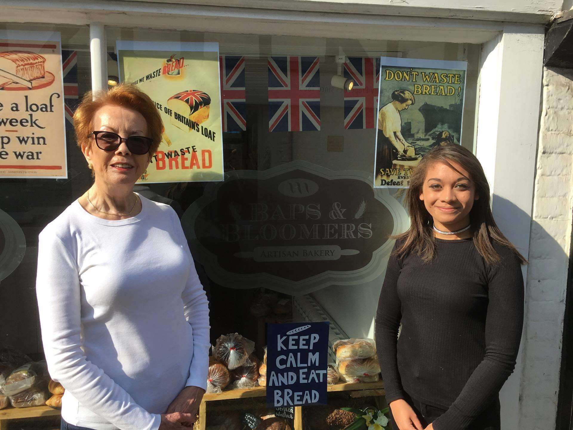 Cllr Veronica Liote, who organised Sandwich Food Fayre, is pictured with Danielle Usherwood from Baps and Bloomers