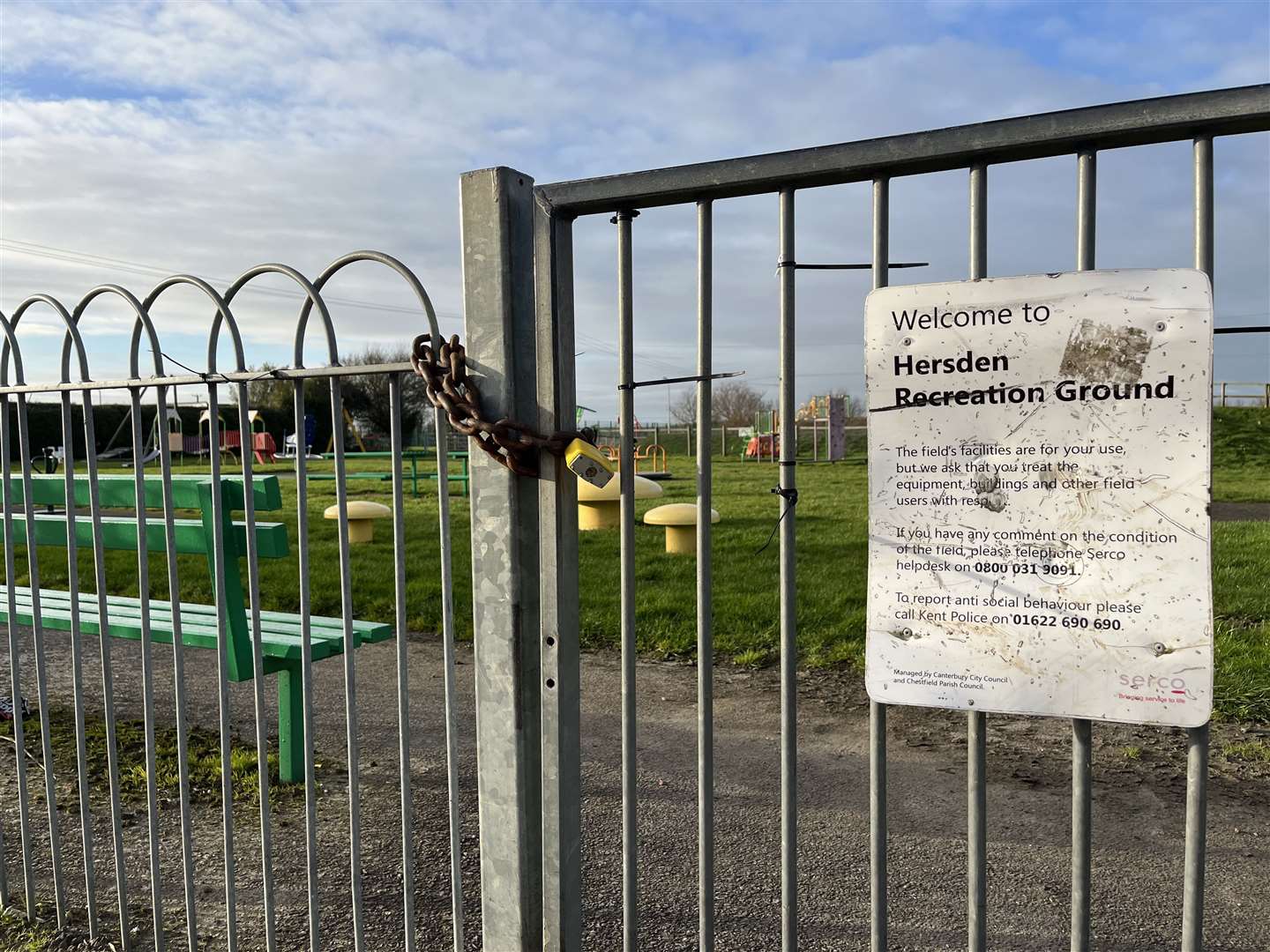 The play park in Hersden has been closed since September last year