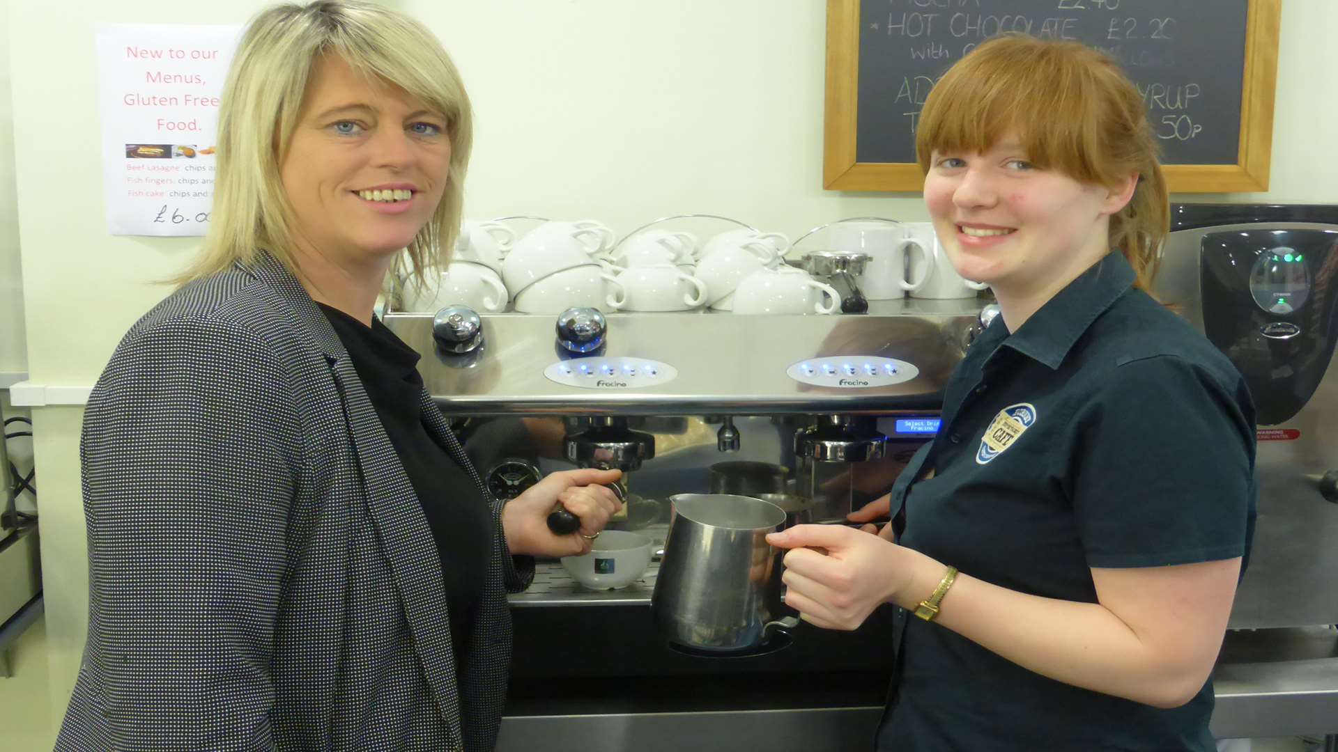 Mandy Bushell, Manager, and Emma Bennett at Just The Ticket Cafe whichEast Kent College is running inside the Hornby Visitor Centre.