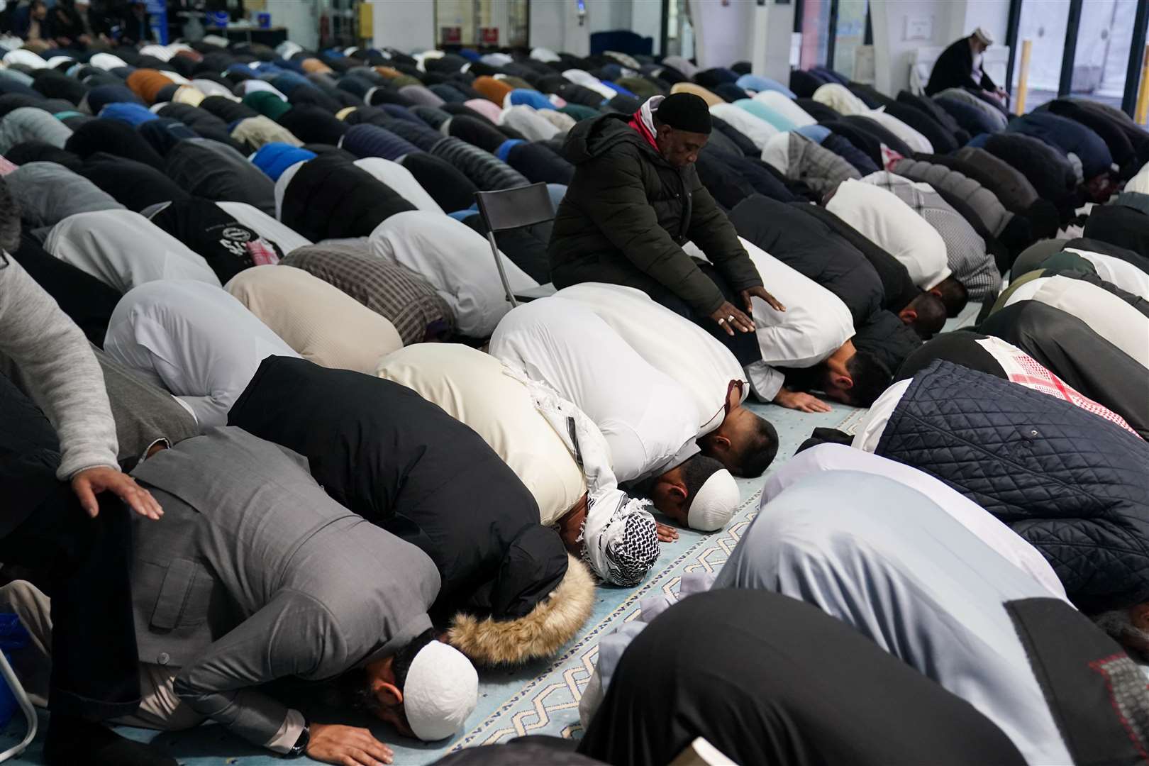 Worshippers at Green Lane Masjid in Birmingham (Jacob King/PA)