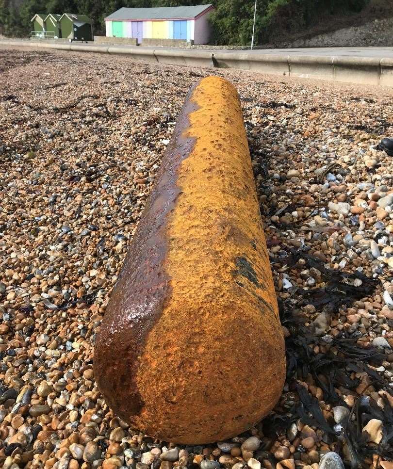 The cylinder is very rusty. Picture: Folkestone Coastguard