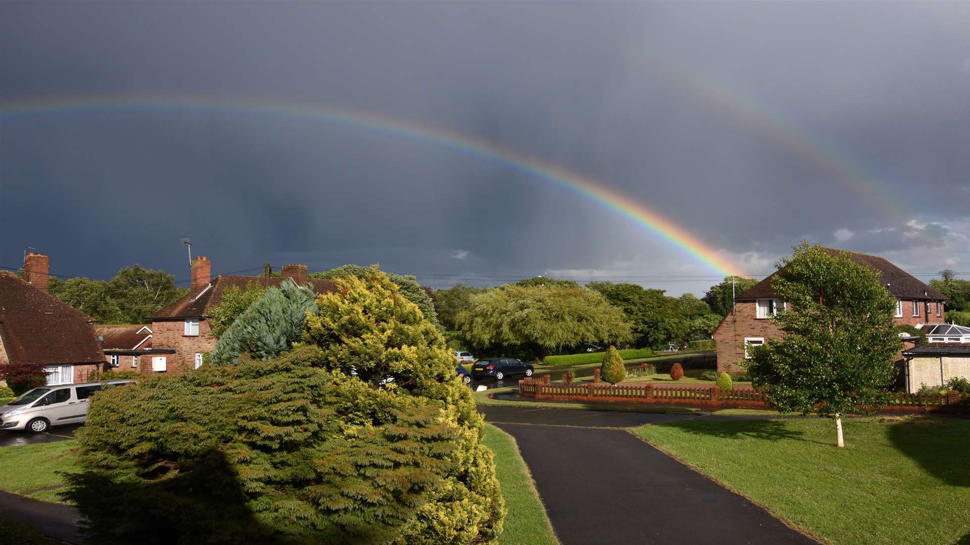 The double rainbow spotted on Tuesday night in Ashford